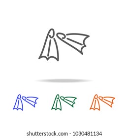 Diving flippers icon. Element of Beach holidays multi colored icons for mobile concept and web apps. Thin line icon for website design and development, app development on white background