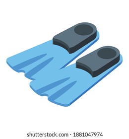 Diving flippers icon. Isometric of diving flippers vector icon for web design isolated on white background