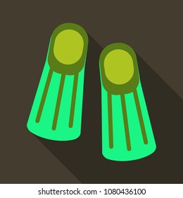 Diving flippers icon on a background