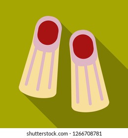 Diving flippers icon on a background