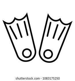 Diving flippers icon on a white background
