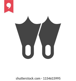 Diving flippers icon on a white background