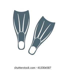 Diving flippers icon on a white background