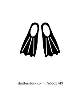 Diving flippers icon on a white background