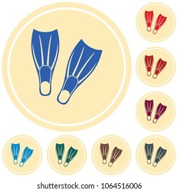 Diving flippers icon. Vector illustration

