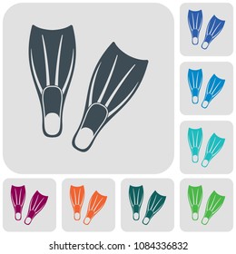 Diving flippers icon. Vector illustration

