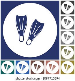 Diving flippers icon. Vector illustration

