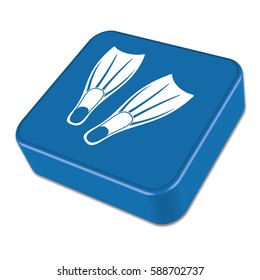 Diving flippers icon. Vector illustration

