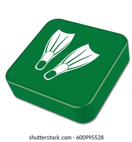 Diving flippers icon. Vector illustration