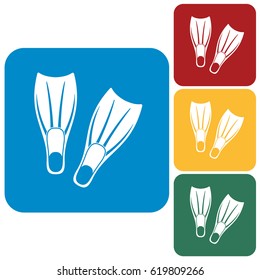 Diving flippers icon. Vector illustration

