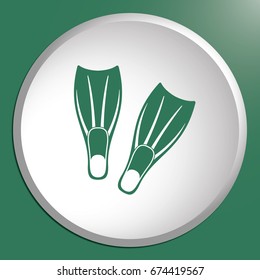 Diving flippers icon. Vector illustration

