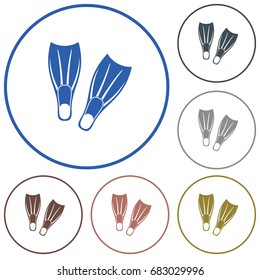 Diving flippers icon. Vector illustration

