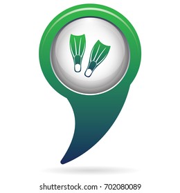 Diving flippers icon. Vector illustration