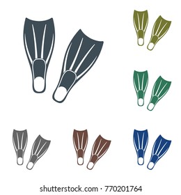 Diving flippers icon. Vector illustration

