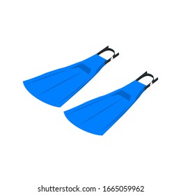 Diving flippers isolated icon on a white background. Vector isometric illustration.