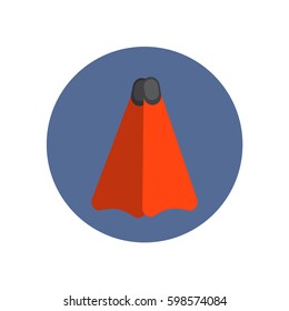 Diving flippers isolated on blue. vector illustration.