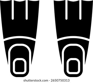 Diving Flippers Isolated on White Background