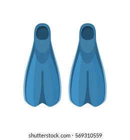 Diving flippers isolated on white vector illustration.