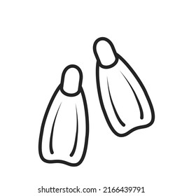 diving flippers line icon. scuba and sea vacation symbol. isolated vector image for tourism design