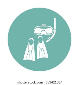 Diving flippers and mask icon