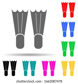 diving flippers multi color style icon. Simple glyph, flat vector of summer pleasure icons for ui and ux, website or mobile application