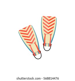 Diving flippers on a white background. Vector.