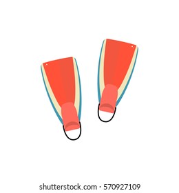Diving flippers on a white background. Vector.