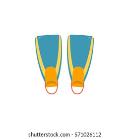 Diving flippers on a white background. Vector.
