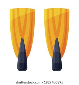 Diving Flippers, Summer Vacation Accessory, Traveling and Tourism Vector Illustration on White Background