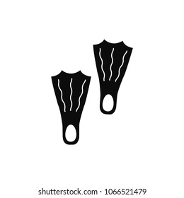 Diving flippers vector icon