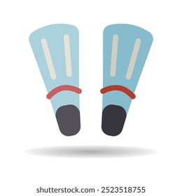 Diving flippers vector isolated icon. Summer sign. Graph symbol for travel and tourism web site and apps design, logo, app, UI