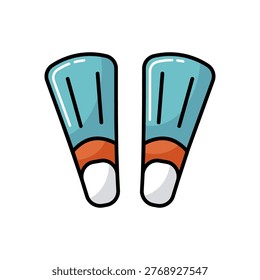 Diving flippers vector isolated icon. Summer sign. Graph symbol for travel and tourism web site and apps design, logo, app, UI