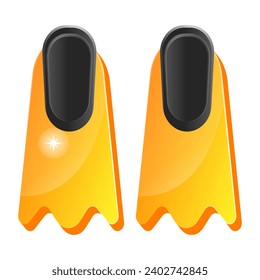 A diving footwear equipment, flat design of fins 