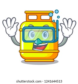 Diving gas tank operating the character cooking