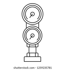 Diving gauge icon. Outline diving gauge vector icon for web design isolated on white background