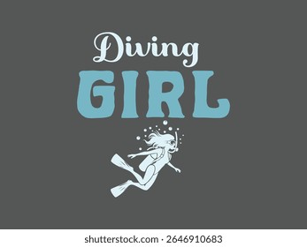  Diving girl cute scuba diver tee for ocean loving women, proud diving girl adventure tee for her