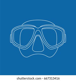 Diving glasses icon, vector illustration design. Summer objects collection.