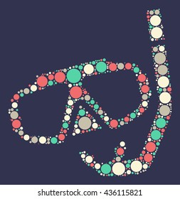 diving glasses shape vector design by color point
