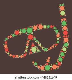 diving glasses shape vector design by color point