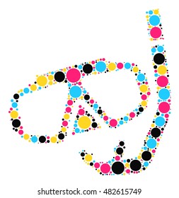 diving glasses shape vector design by color point