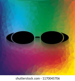 Diving glasses sign illustration. Vector. Flat style black icon on white.