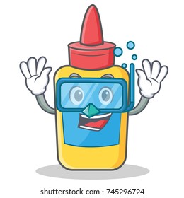 Diving glue bottle character cartoon