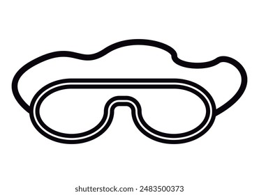 Diving goggles black icon on white background