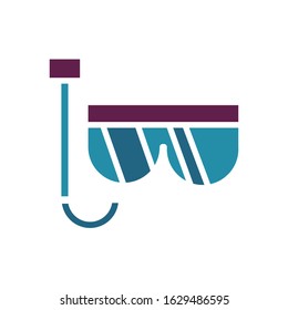 Diving goggles flat icon design vector illustration