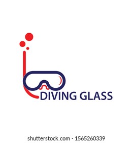 Diving Goggles Glass Logo Design For apps or web and Company