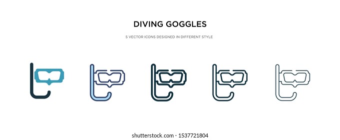 diving goggles icon in different style vector illustration. two colored and black diving goggles vector icons designed in filled, outline, line and stroke style can be used for web, mobile, ui
