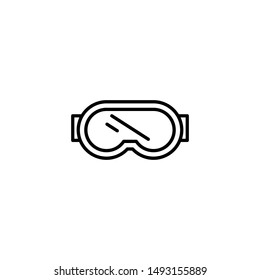 Diving goggles icon isolated on white background. Safety glasses icon. Vector illustration for your web site mobile app logo UI design.
