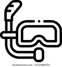 diving goggles icon. Thin Linear Style Design Isolated On White Background