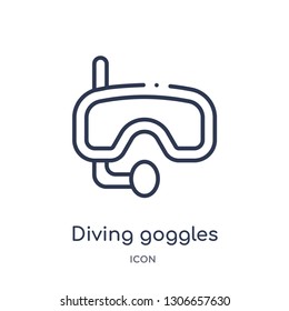 diving goggles icon from travel outline collection. Thin line diving goggles icon isolated on white background.