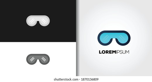 diving goggles logo set idea template vector